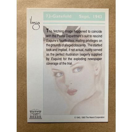 Varga Girls Pin-Ups Series 2 Base trading card # 73 (A) 1993 Alberto Vargas