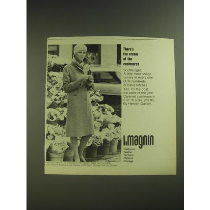 1974 I.Magnin Cashmere Coat Ad - There's the cream of the cashmeres