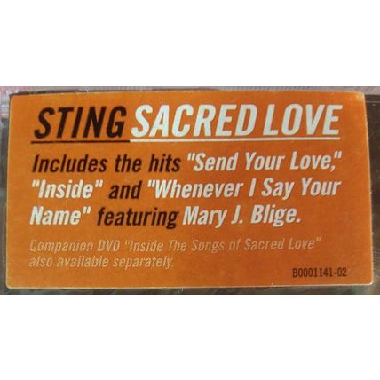 SACRED LOVE by STING [The Police] (CD, 2003 - USA - A&M) BRAND NEW, "SEALED"