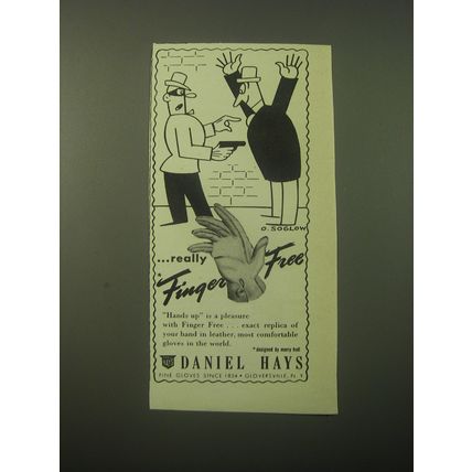 1948 Daniel Hays Gloves Ad - art by Otto Soglow - Robber