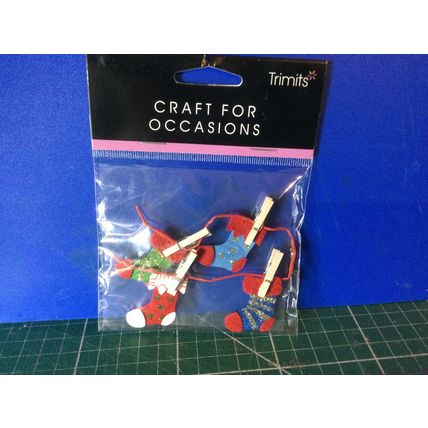 Washing Line of Christmas Stockings 1:12th scale miniatures