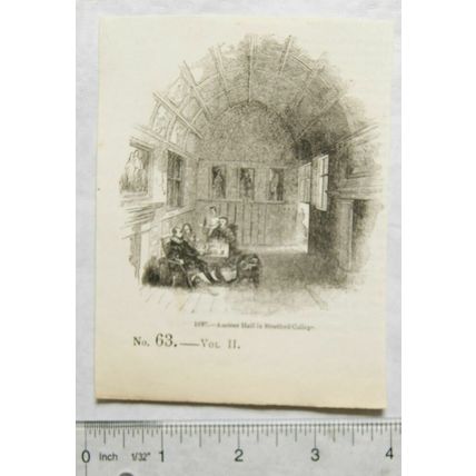 1860s engraving - Ancient Hall in Stratford College