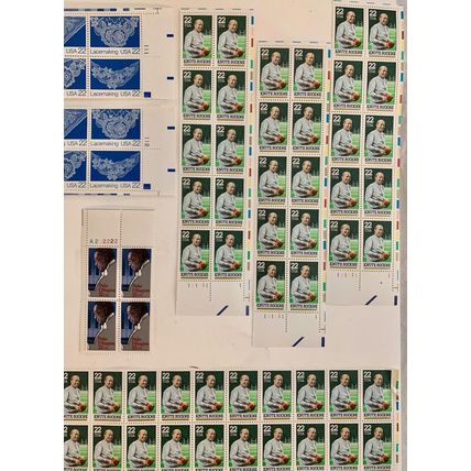 US 22c Stamp Lot Plate Blocks Strips MNHOG Celebrities Olympics Love Navajo Art