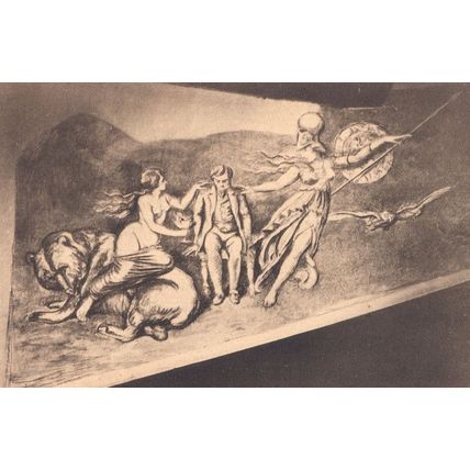 Leiden Teekening Trap Rapenburg Boadicea Old Dutch Mural Painting Postcard