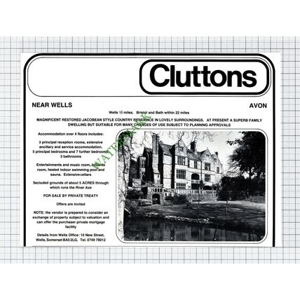Wells Somerset House Sale Advert - 1981 Cutting