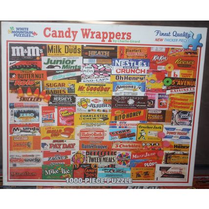 2011 White Mountain Puzzles Candy Wrappers 1000 PC Puzzle - Complete