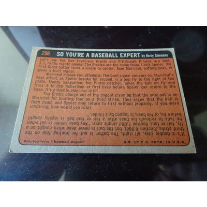 1972 Topps Card # 296 Dick Dietz In Action Very Good (3) San Francisco Giants