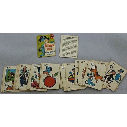 Vintage - Huckleberry Hound & Piggy Bank Educational Mini Card Games