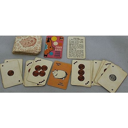 Vintage - Huckleberry Hound & Piggy Bank Educational Mini Card Games