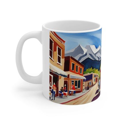 At the Cafe Rocky Mountains Colorado #36 Mug Ceramic Coffee Mug 11oz