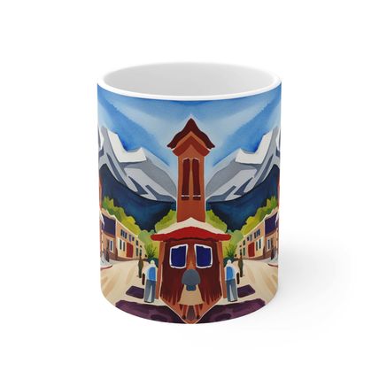 At the Cafe Rocky Mountains Colorado #36 Mug Ceramic Coffee Mug 11oz
