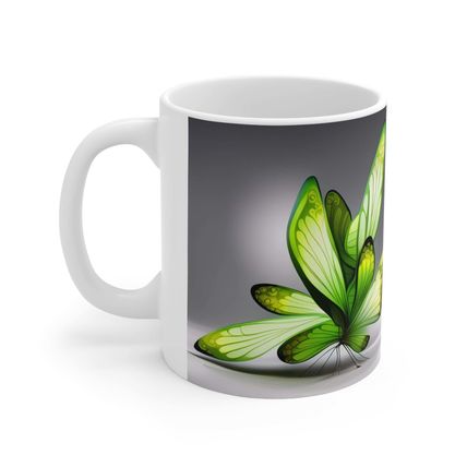 August Peridot Birth Month Colors Fairies & Butterflies #1 Mug 11oz AI Decorativ