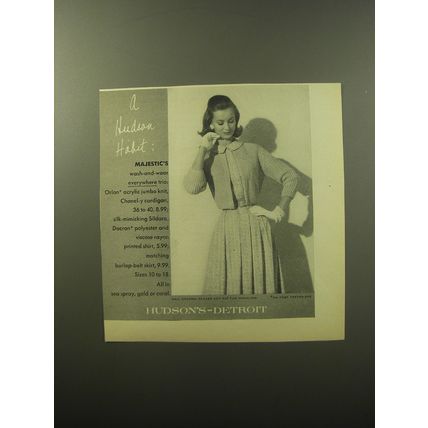1960 Hudson's-Detroit Advertisement - Cardigan, Shirt and Skirt by Majestic