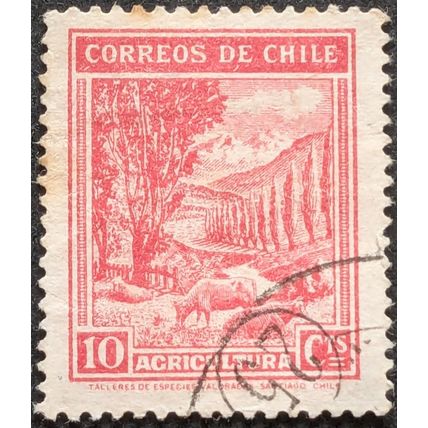 STAMP Chile SG269 1939 10c Rural Landscape Used