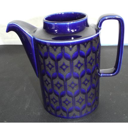 Vintage Hornsea Midnight Cobalt Blue Tea Coffee Pot With Spout Made In England
