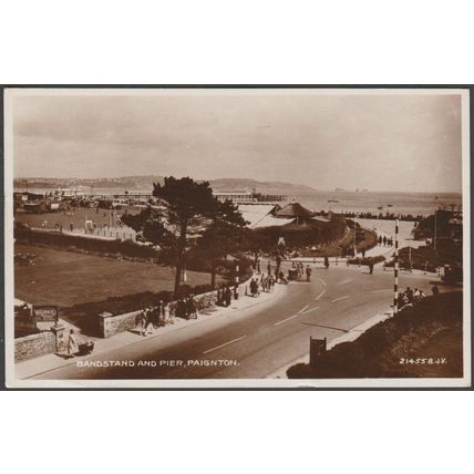 Bandstand and Pier, Paignton, Devon, 1934 - Valentine's RP Postcard