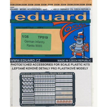 EDUARD 1/35 PHOTO ETCHED WWII GERMAN INFANTRY RANKS