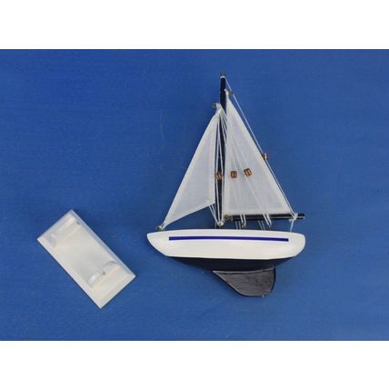 Pack Of 2] Wooden Enterprise Model Sailboat Decoration 9""
