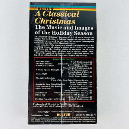 A Classical Christmas VHS Video Tape New SEALED Holiday Season Music & Images