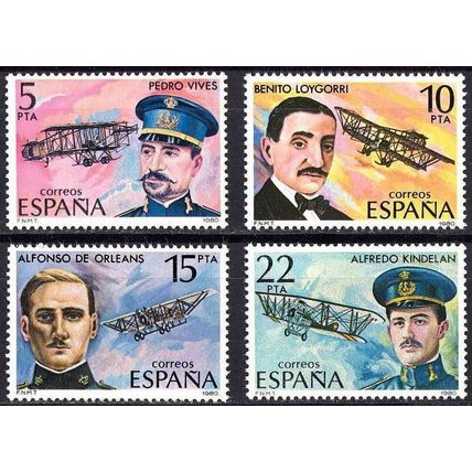 España. 1980. Mi # 2485 / 88. Pioneros Aviacion Española. Spanish aviation pione