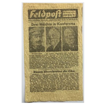 WW2 American Artillery Shell Propaganda Leaflet. - Feldpost No. 18. - 1945.