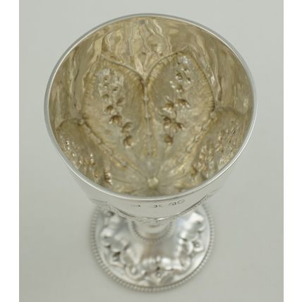 6" Victorian Sterling Silver Goblet, London 1863, John Evans II, 151mm, 129g.
