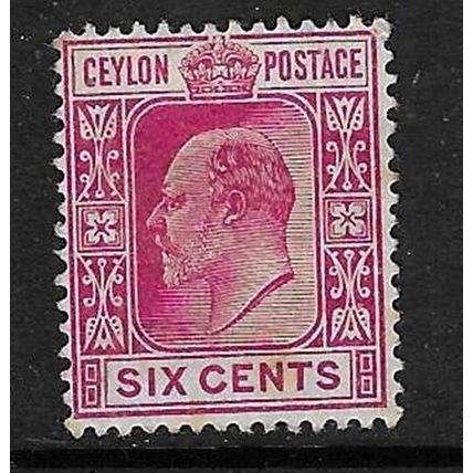 CEYLON 1904-5 EDVII WMK MULTI-CROWN CA 6c MINT SG281