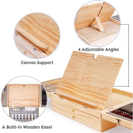85 Piece Deluxe Wooden Art Supplies, Art Kit with Easel and Acrylic Pad, Art Set