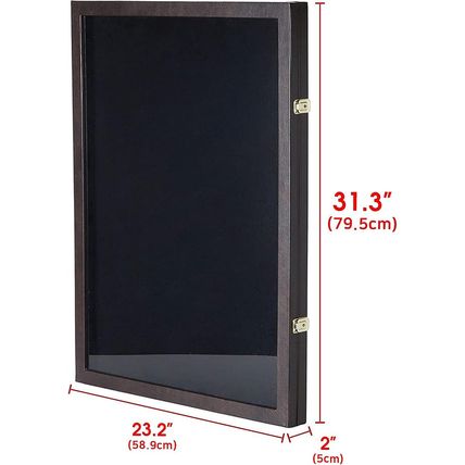 Jersey Display Frame Case Lockable, Large Sport Jersey Shadow Box with PU Covere