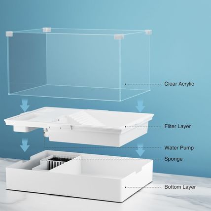 Turtle Tank Aquarium, Tank Terrapin Lake with Water Pump for Pet Turtle Reptile