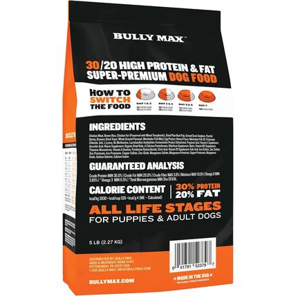 Bully Max High Performance Premium Dry Dog Food for All Ages - High Protein Natu
