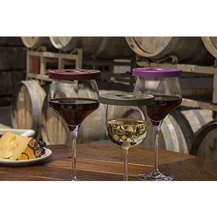 Wine-Tapa(R Tuscan Set of 6 Wine Glass Covers in Beautiful Earthy Colors to Prot