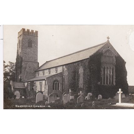 ED 198 NARBOROUGH CHURCH . RP POSTCARD