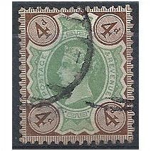 1887 SG205. 4d Green & Purple Brown Fine Used.