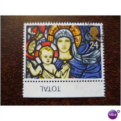 1992 GB Christmas Madonna and Child 24p fine used stamp SG 1635 with selvedge