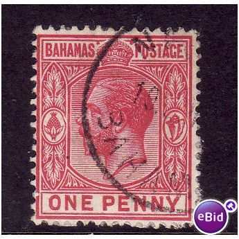 BAHAMAS 1912 1d CARMINE SG 82 FINE USED