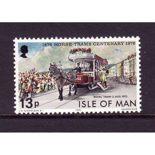 ISLE OF MAN 1976 SG83 13p ROYAL HORSE TRAM U/M MINT
