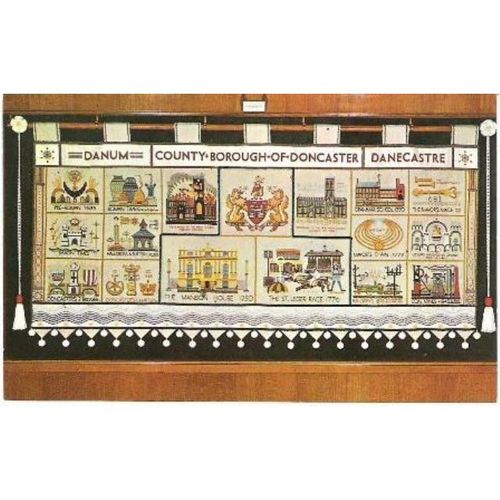 Doncaster, S Yorkshire - needlework 1959 in Museum - postcard c.1970s