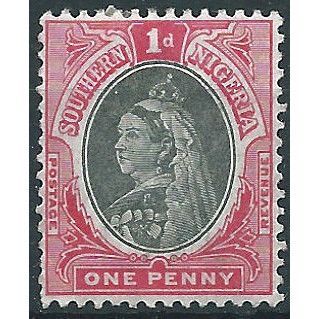 Southern Nigeria 1901 SG2 1d Black & Carmine Mounted Mint ....