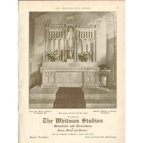 whitman studios 1911 altar st marks church frankford pa vintage ad
