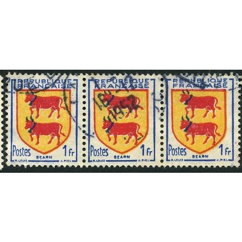 1951 Yvert 901 - fine used (o) - strip of 3