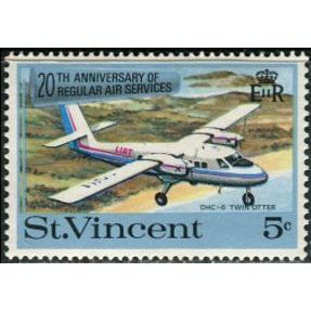 St Vincent 1970 Air 5c DHC-6 Twin Otter Unmounted Mint NHM SG 301 Sc 295 stamp