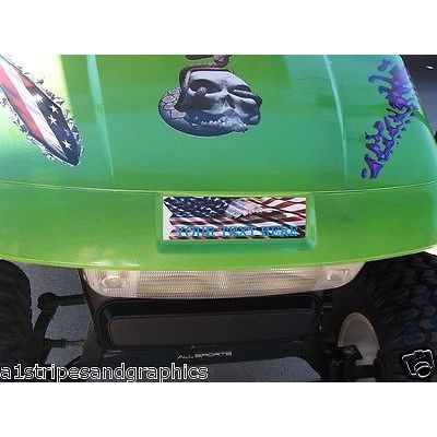 EZGO golf Cart YOUR TEXT Full Color AM FLAG Eagle Logo Cover Decal Decals