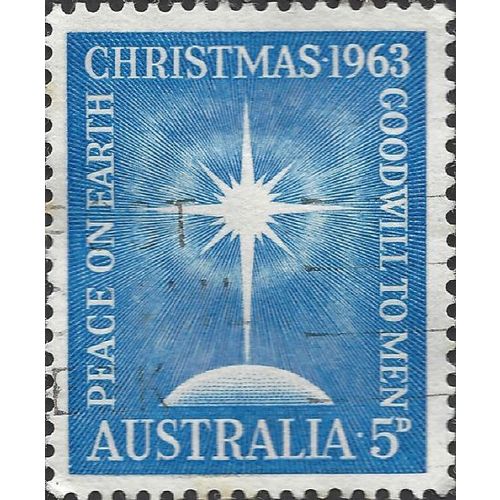 AUSTRALIA, CHRISTMAS, Peace on Earth, Goodwill, blue 1963, 5d, #3