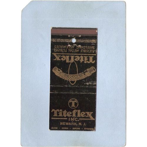 New Jersey Newark Matchcover Titeflex Inc Flexible Metal Tubing~3254