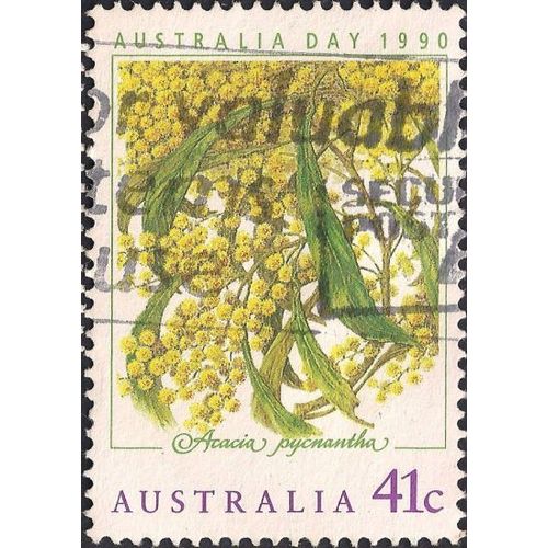AUSTRALIA, FLOWER, Acacia Blossom, green 1990, 41c
