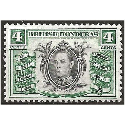 British Honduras 1938 SG153 4c Black & Green Mounted Mint . .. .