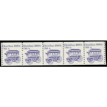 1897 1c Omnibus Just Clears MNH Dry Gum PNC 1/5 P0409