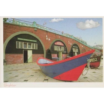 Brighton The Arches Boat Painting Postcard