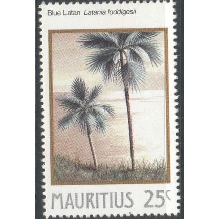 Mauritius stamps 1984 - 25c - Blue Latan